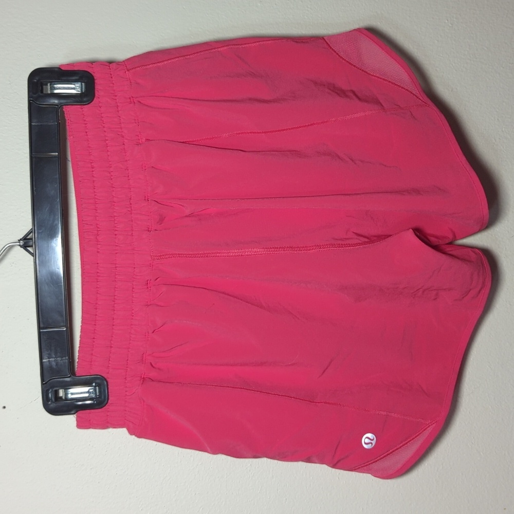 Lululemon Athletica Hot Pink Hotty Hot High Rise Shorts 4" Inseam Women's Size 4 - Picture 5 of 6